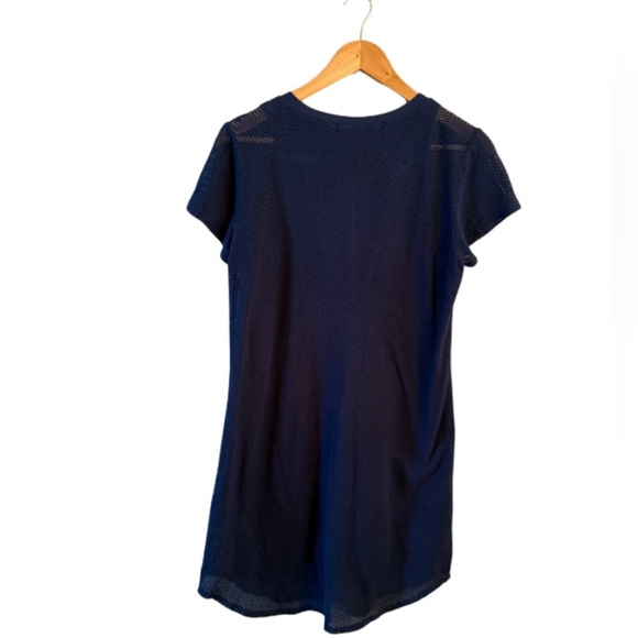 Michael Stars Mesh Lined Knee Length Dress Navy Medium Nautical Fisherman - Picture 2 of 7